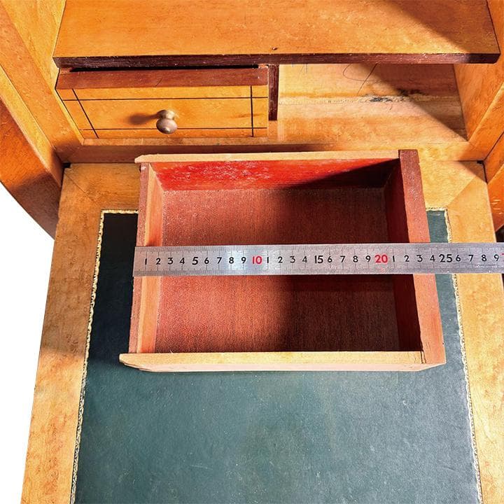 送料無料 ウルグアイ製 象嵌 机 チェスト ライティングビューロ 猫脚 鍵付 ①