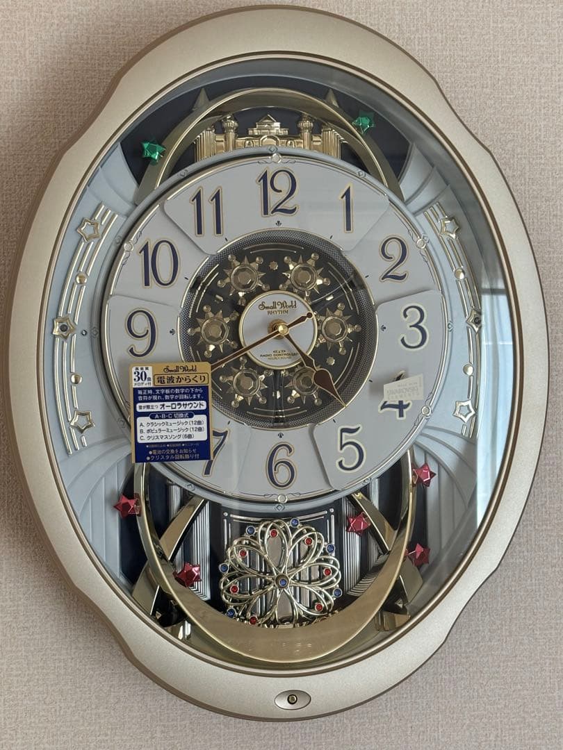 【美品】からくり時計　スモールワールドブルーム　4MN500RH18 リズム