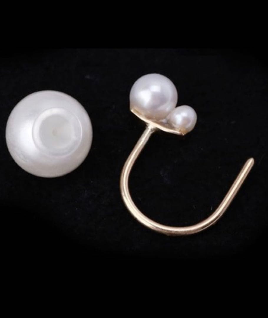 今日だけ値下げSIENA ROSECラインパールキャッチピアス[2粒パール]