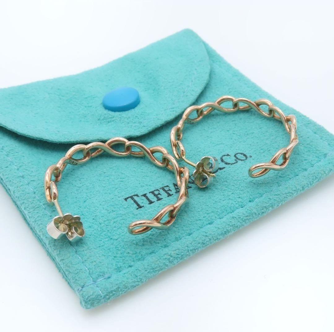 セール❣ティファニー ピンクゴールド メタル インフィニティ フープ ピアス