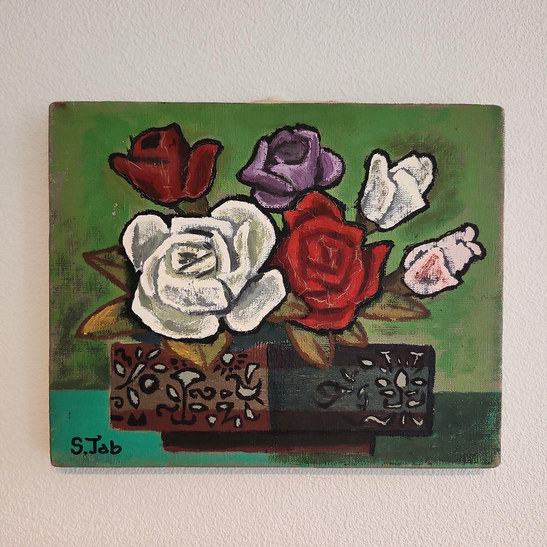 田渕眞兒　油絵　油彩　薔薇シリーズ　花　No.30+s