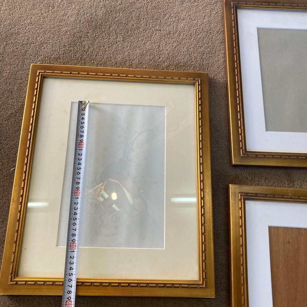 同じデザイン 5点セット ゴールドフレーム 水彩額縁 写真額縁 金装飾