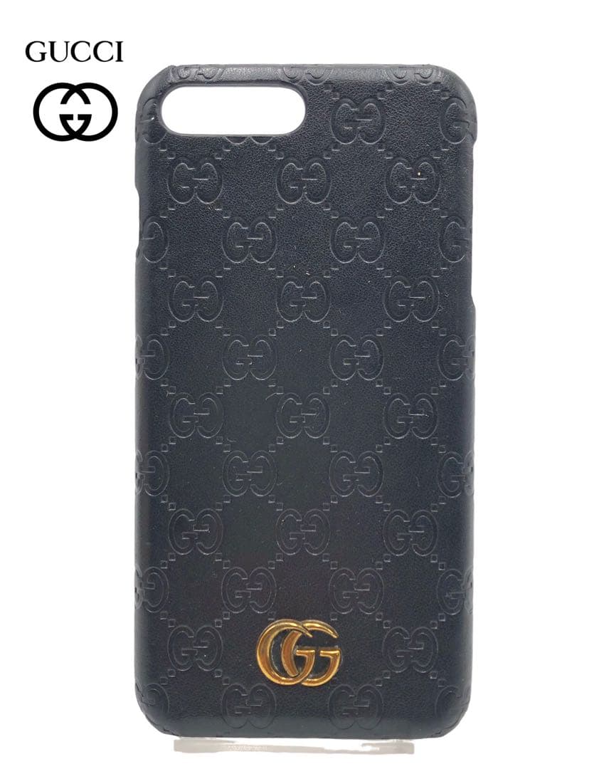 GUCCI グッチ　ブラック レザー iPhoneケース メンズ
