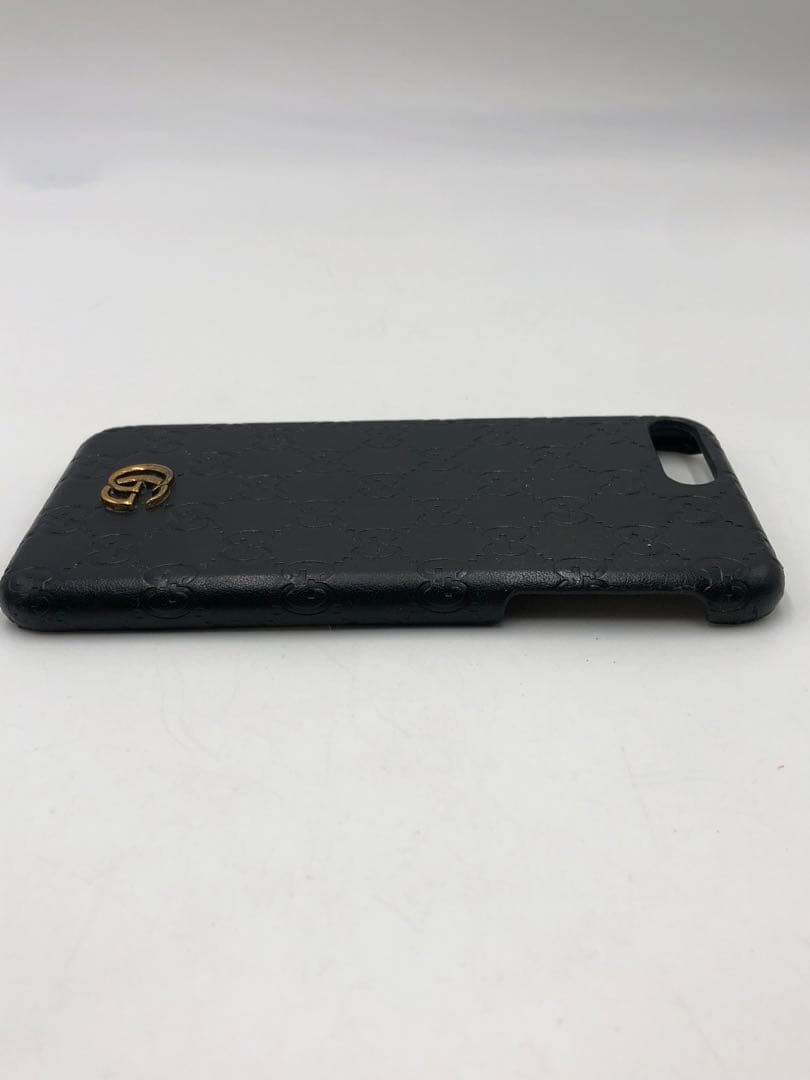 GUCCI グッチ　ブラック レザー iPhoneケース メンズ
