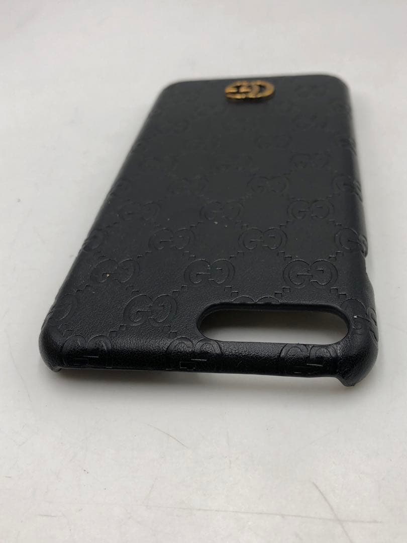 GUCCI グッチ　ブラック レザー iPhoneケース メンズ