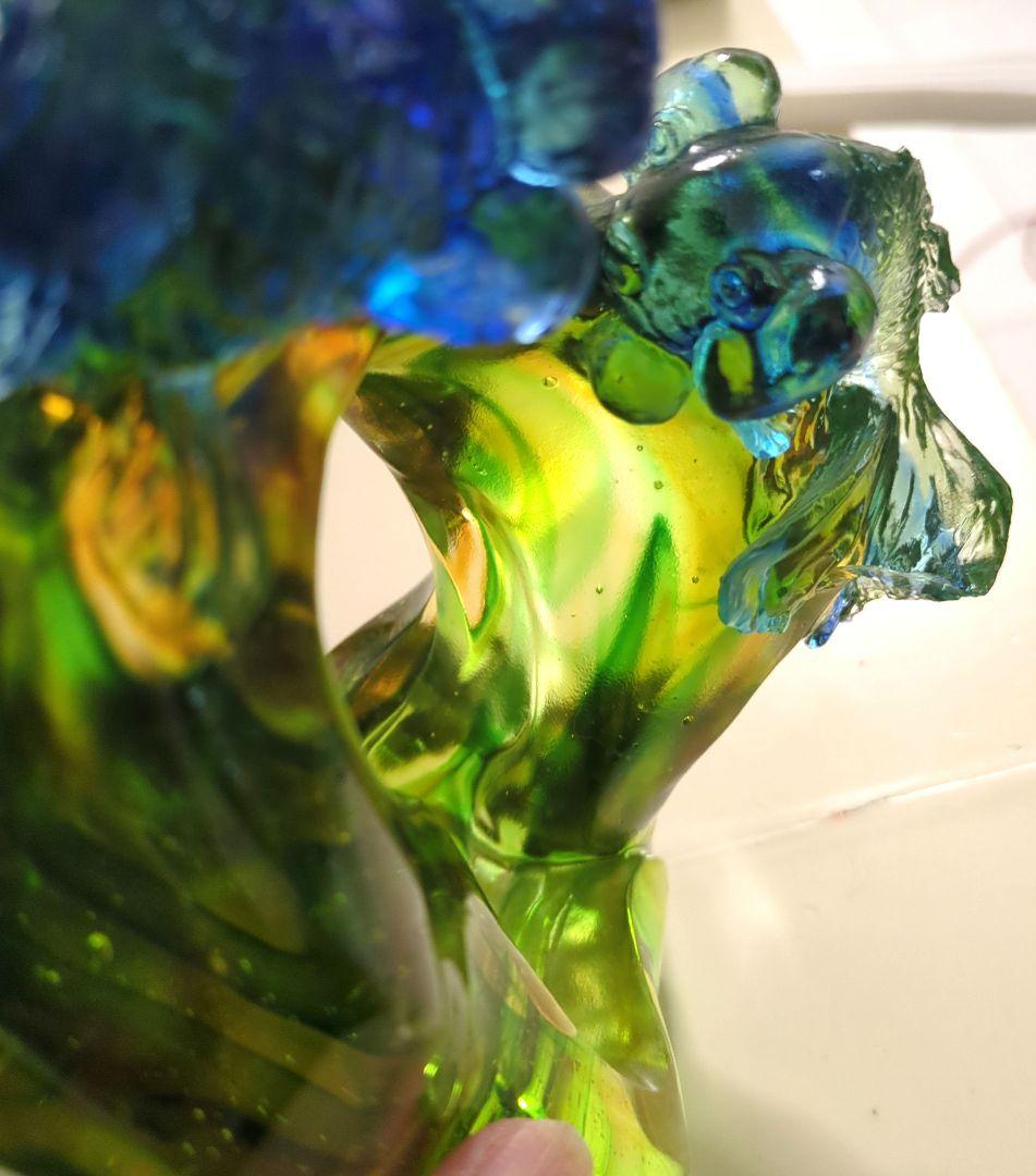 ガラス工芸★泳ぐ金魚の置物