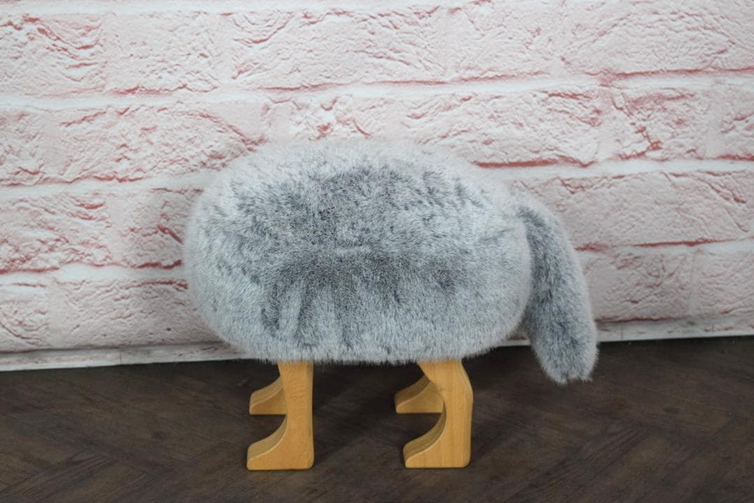 展示品 旭川家具 匠工芸 アニマルスツール フォックスグレー Sサイズ
