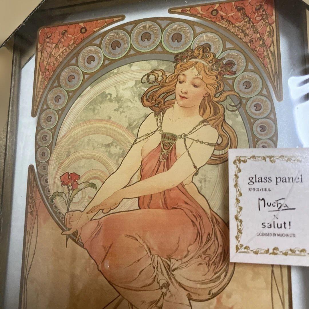 アルフォンス・ミュシャ ガラスパネル4枚セット