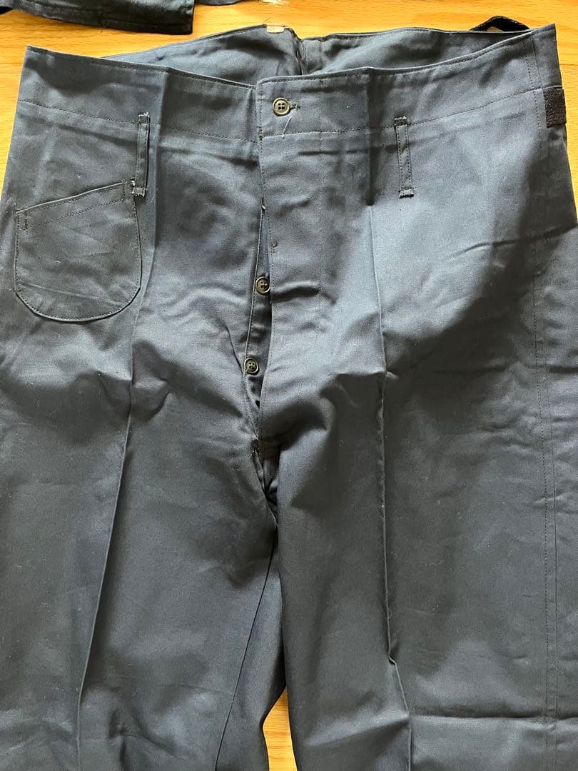 国鉄時代　ナッパ服　ネイビー 金ボタン付きジャケット　上下セット①