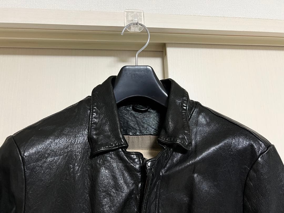 イタリア製 GIORGIO BRATO 46 レザーシングルライダース ブラック