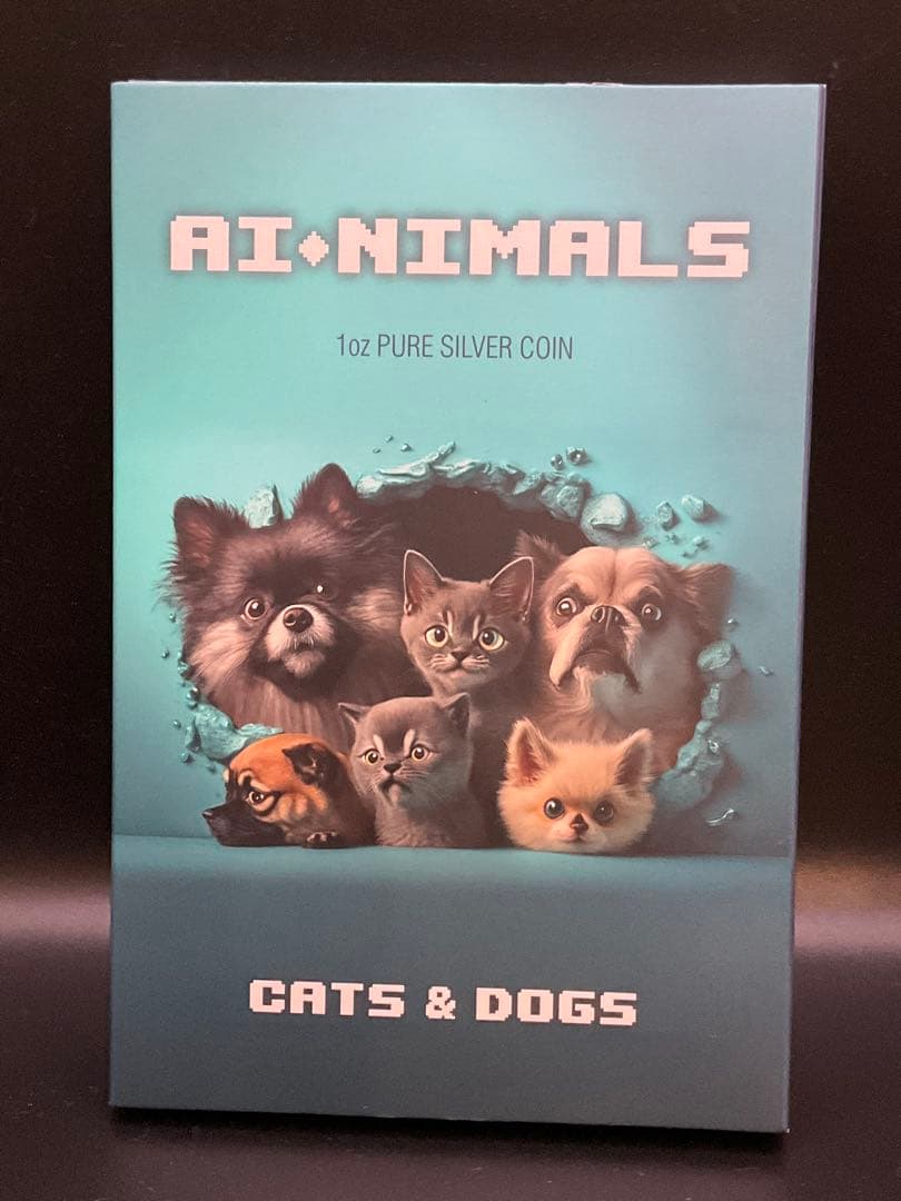 AI ANIMALS CATS & DOGS 1oz シルバープルーフ銀貨