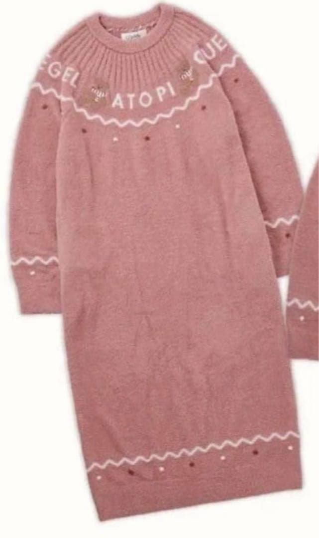 ジェラートピケ　限定　ホリデー　ノルディックワンピース　ピンク