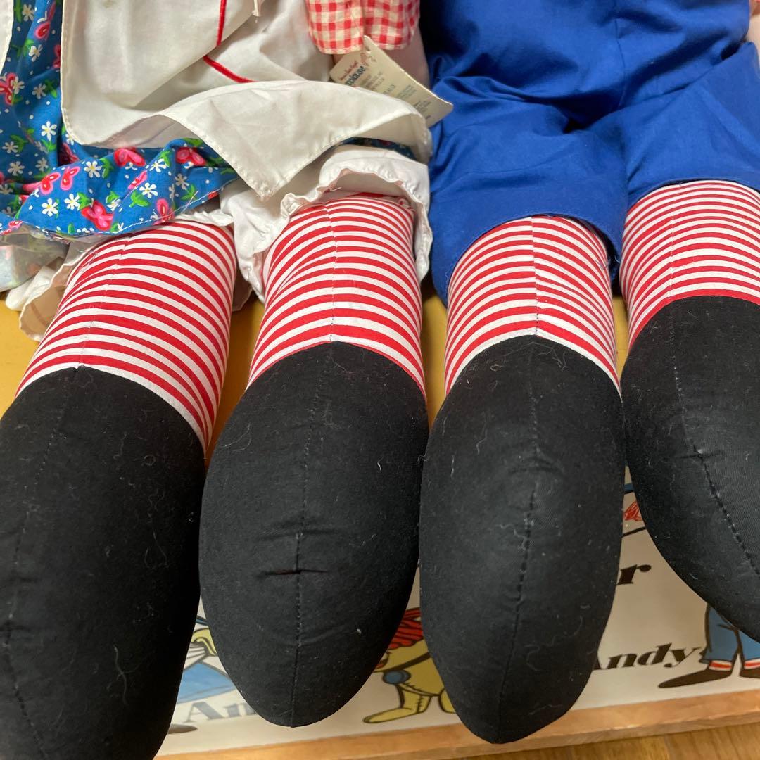 296♡ラガディ・アン＆アンディ　横目　刺繍　希少　アンティークドール　ペア