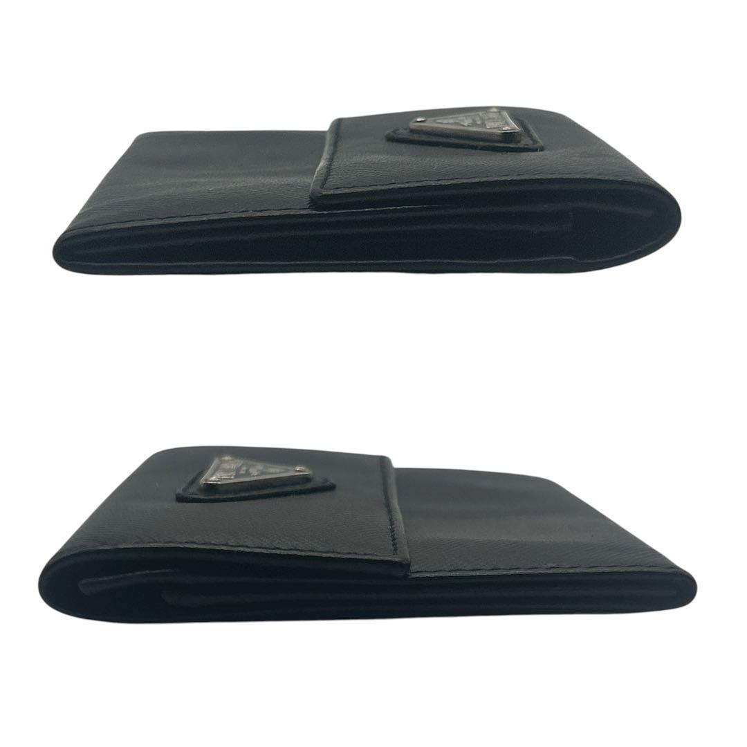 み*ん様 【美品】PRADA プラダ サフィアーノレザー ケース 三角ロゴ