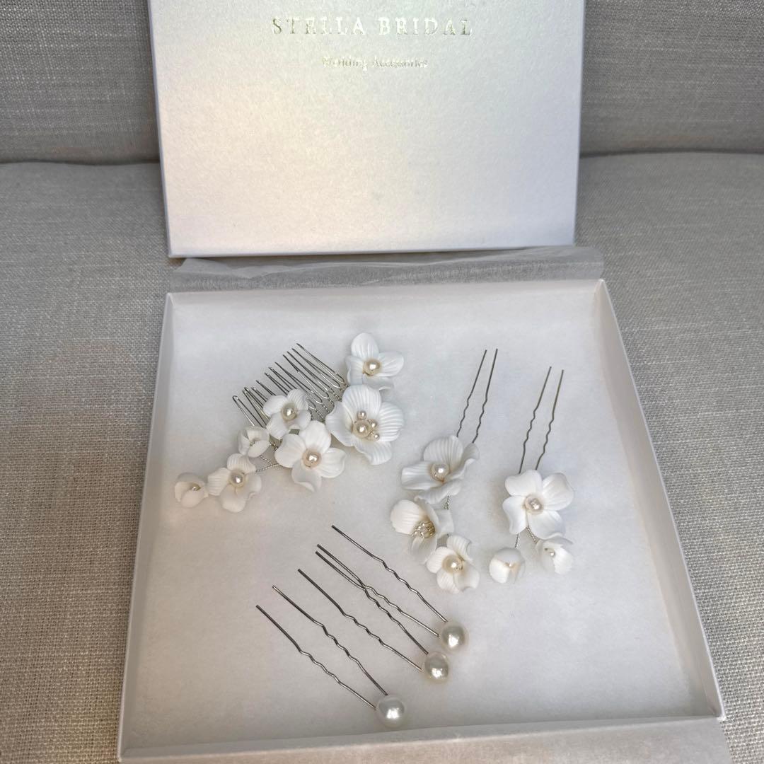 【美品】受注生産品 STELLA BRIDAL ウェディングヘッドドレスセット