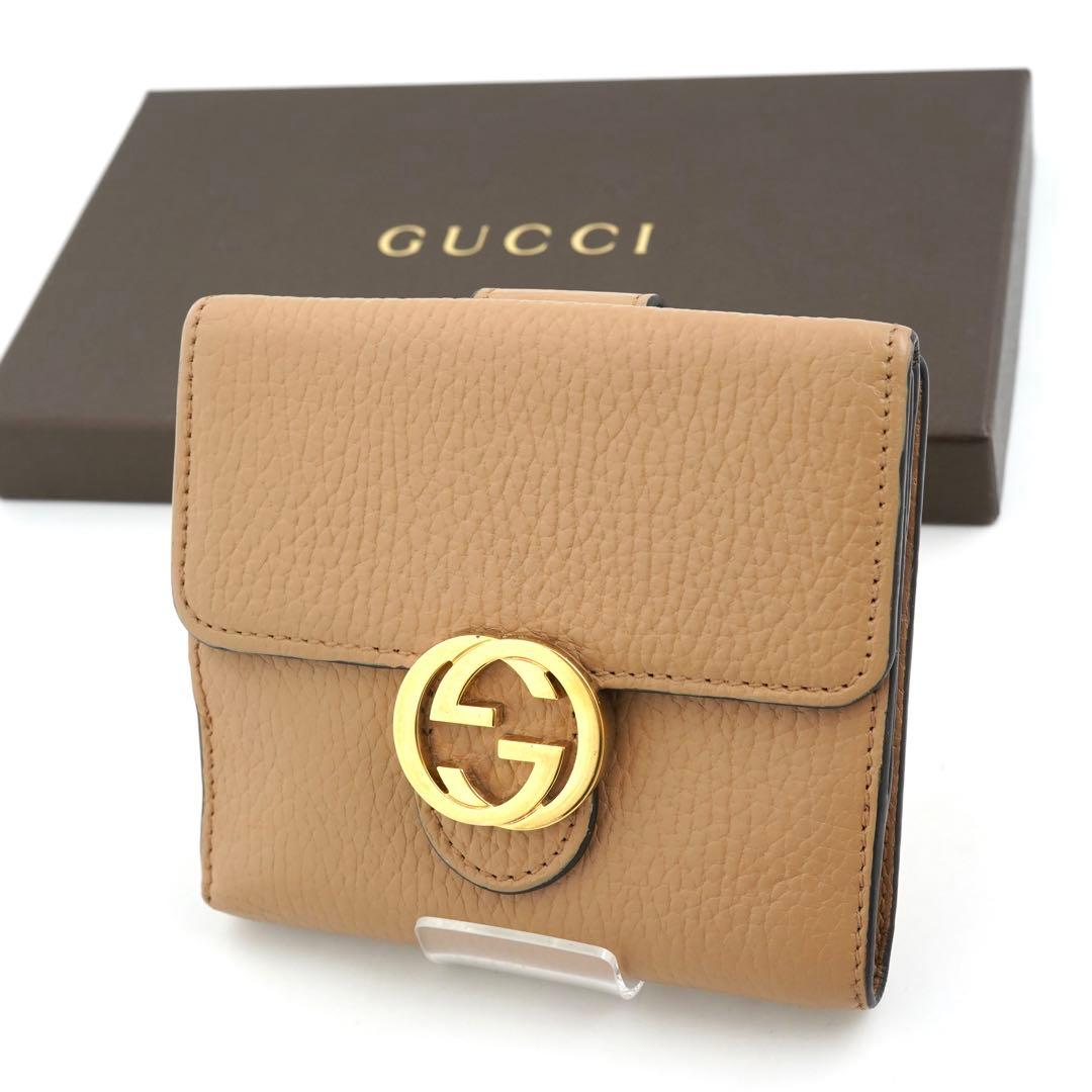 ✨未使用に近い✨　GUCCI ミニ財布　インターロッキング　GGロゴ　二つ折り