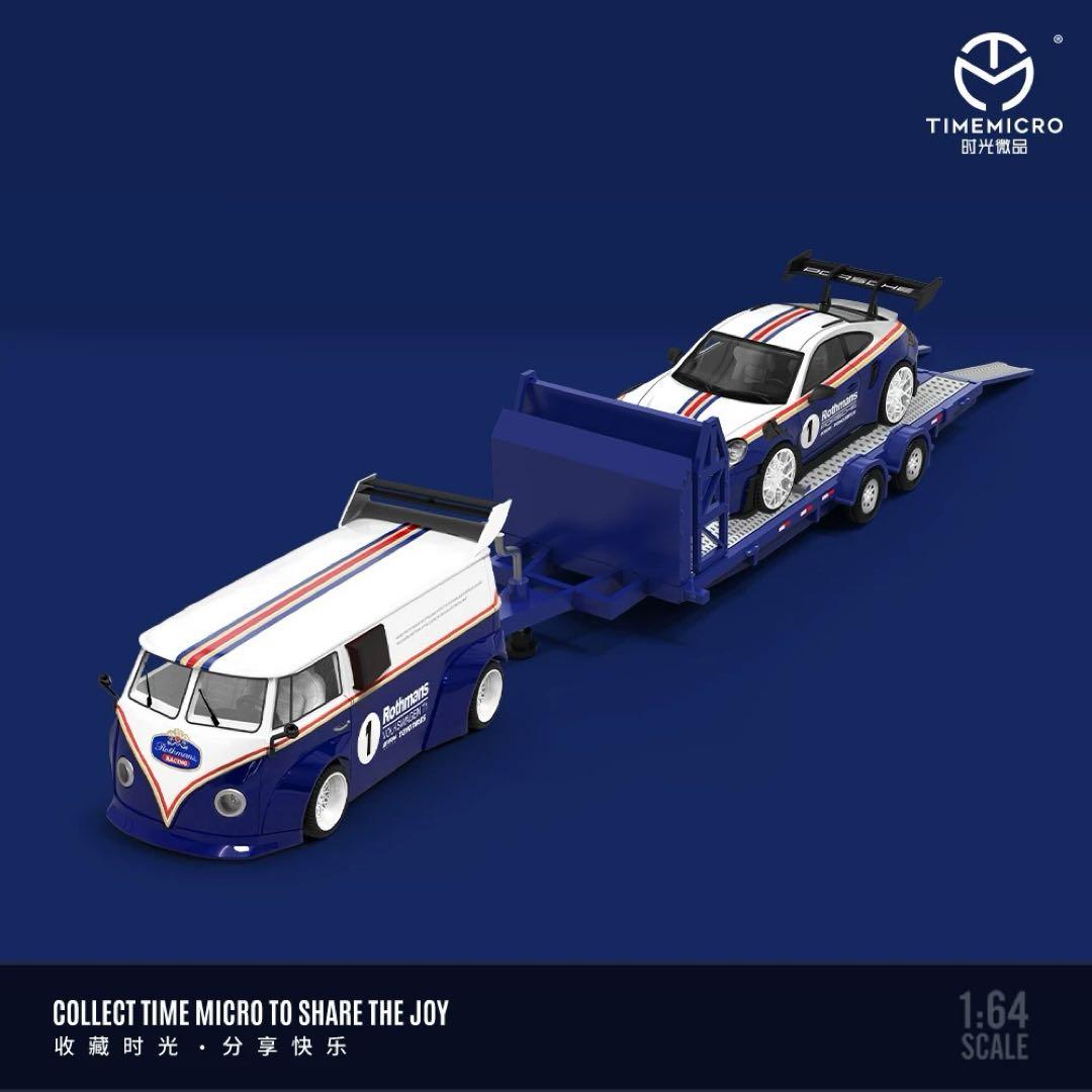1/64 TIMEMICRO vw T1　992 トレーラー ロスマンズ　セット