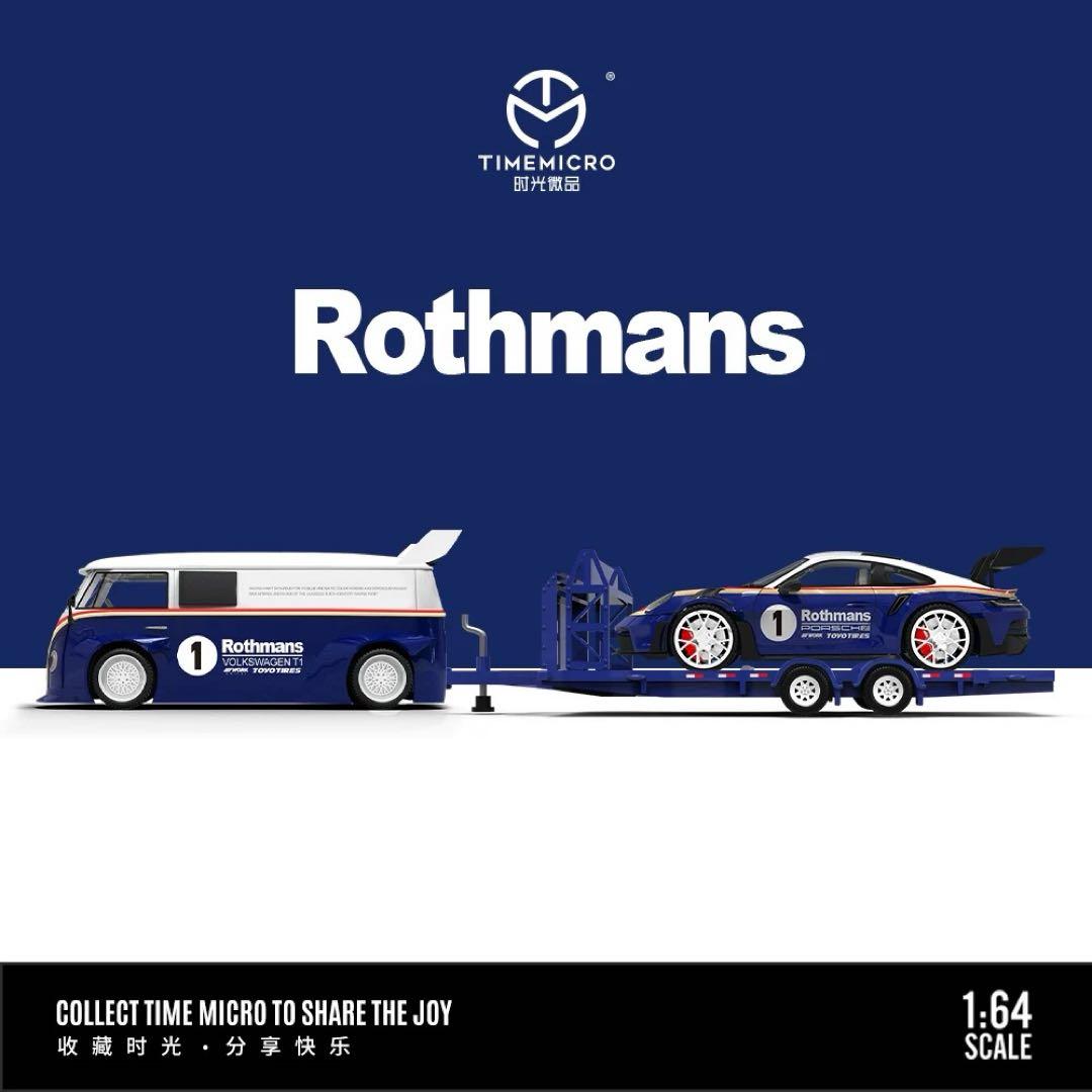 1/64 TIMEMICRO vw T1　992 トレーラー ロスマンズ　セット