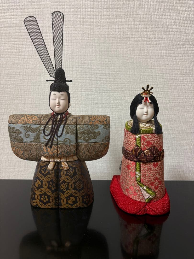 立雛人形セット　※烏帽子の羽破損