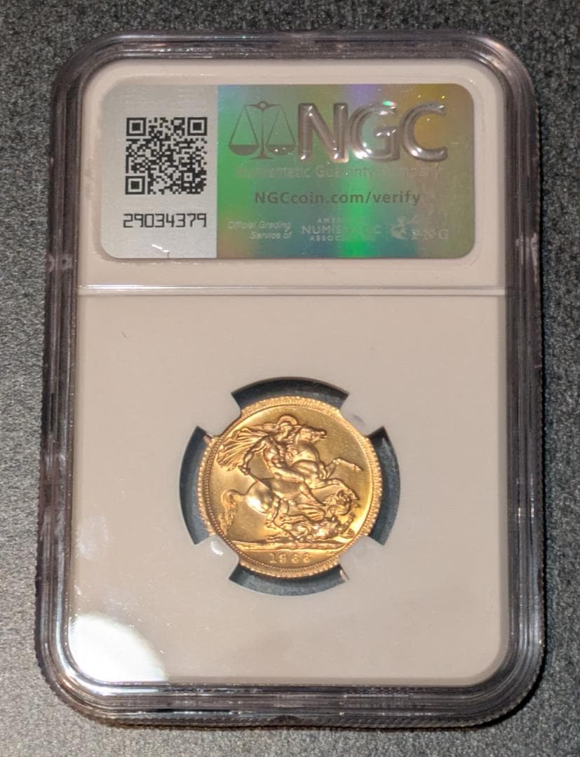 1966 イギリス エリザベス2世 ソブリン 金貨 英国 NGC MS64
