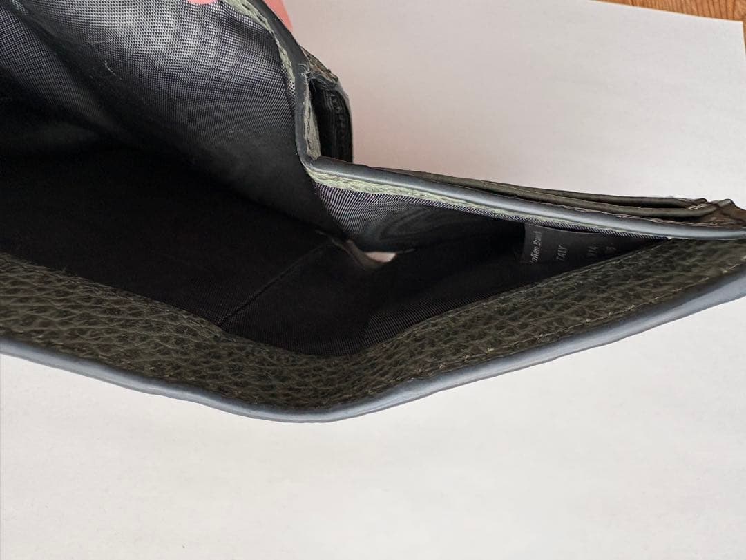 メゾンマルジェラ 三つ折り財布 カーキ系 ミリタリーグリーン