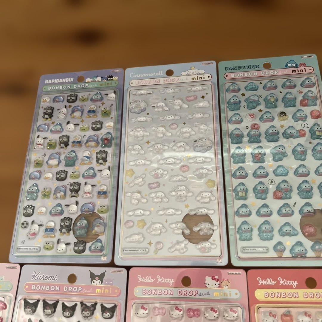 正規品　サンリオボンボンドロップシールミニ　7種