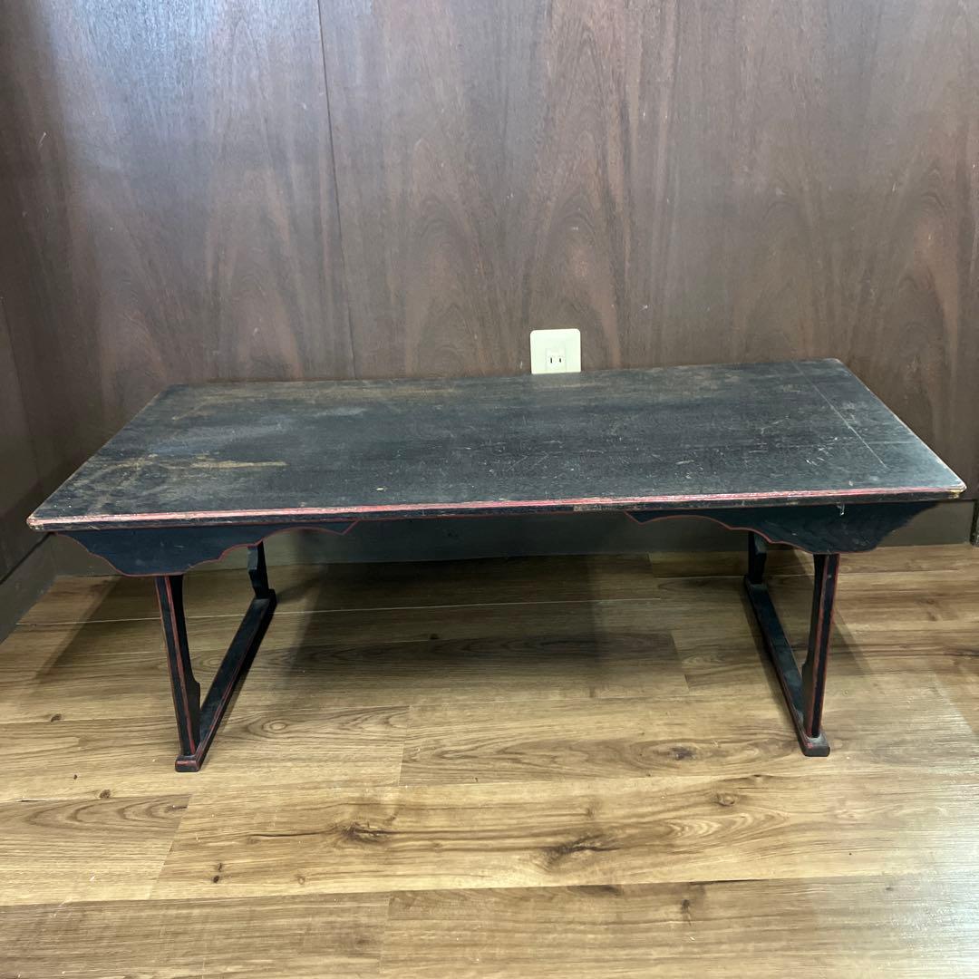 B-2 アンティーク 文机 折りたたみ 座卓 木製 経年変化 ローテーブル 家具