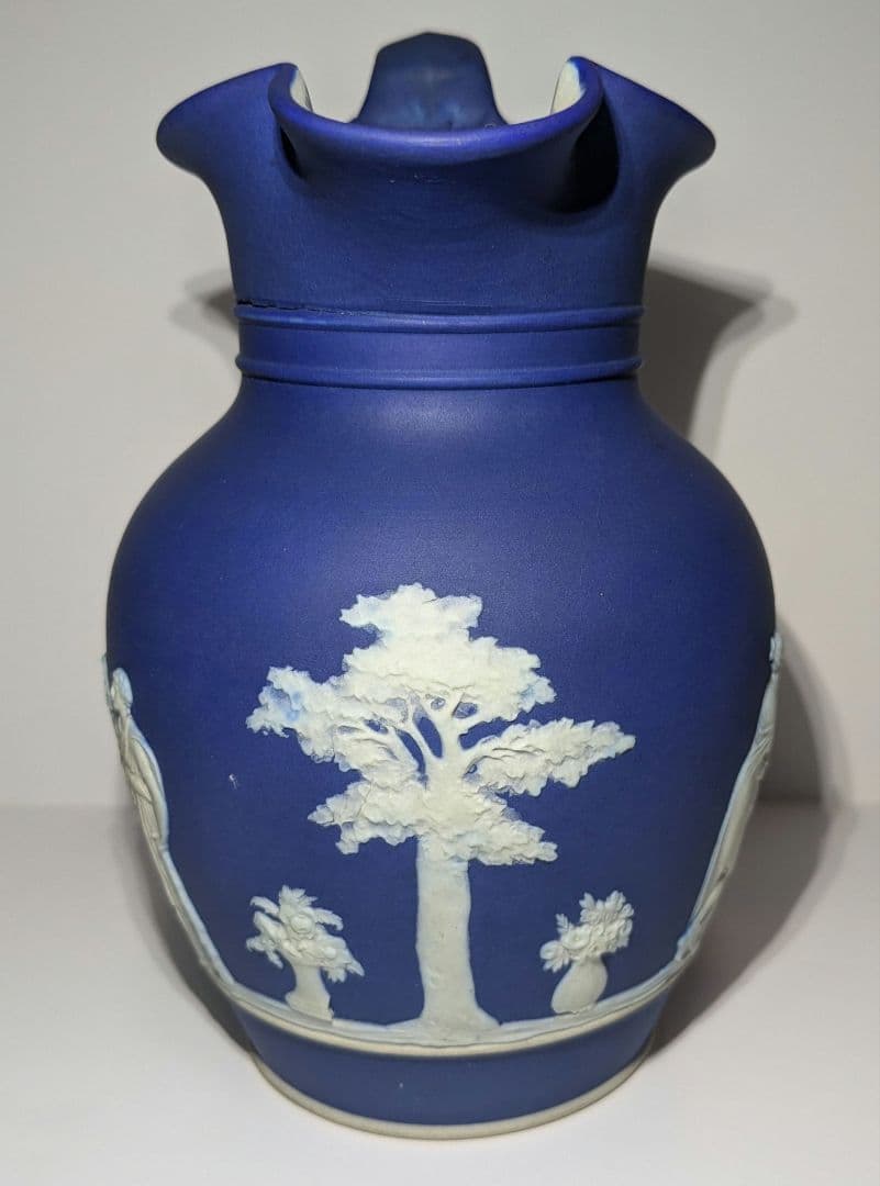 ウェッジウッド　1900年頃製造　ディップドブルー　ジャスパーウェア　ピッチャー