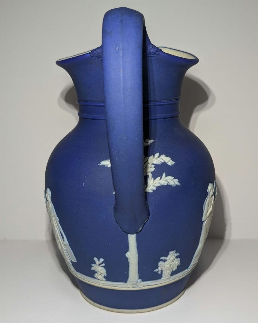 ウェッジウッド　1900年頃製造　ディップドブルー　ジャスパーウェア　ピッチャー