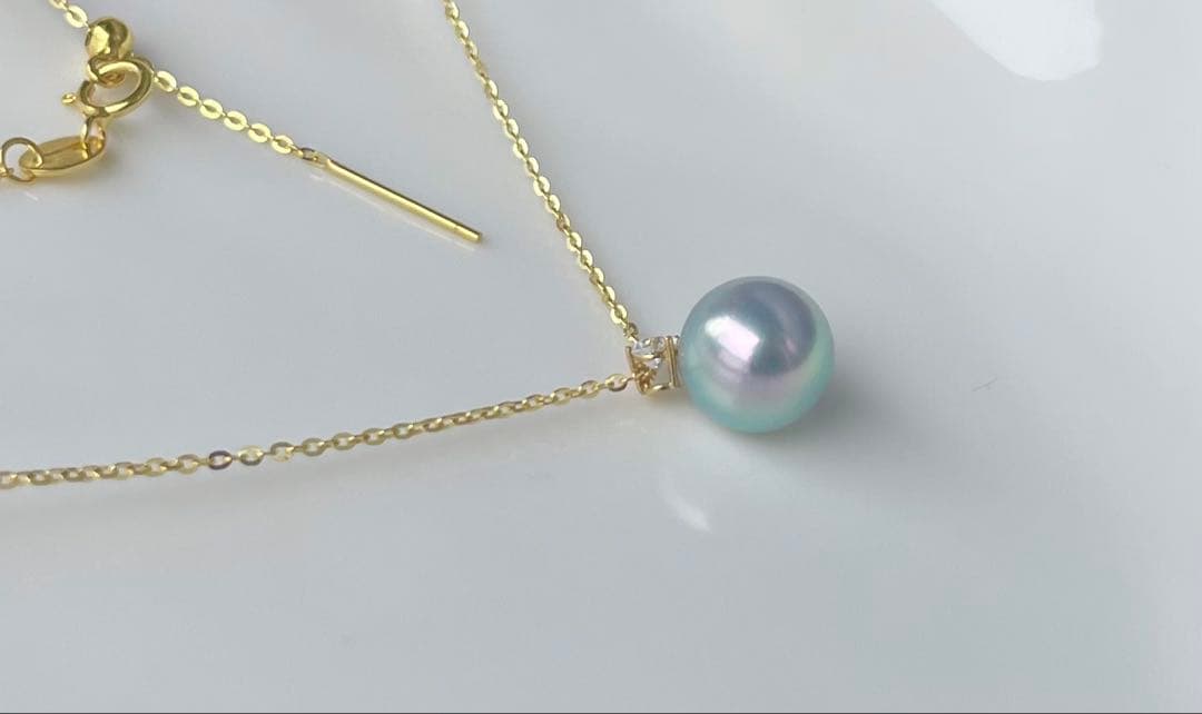 黒蝶真珠 K18ペンダントトップ モアサナイト 奇跡の一粒 南洋パールネックレス