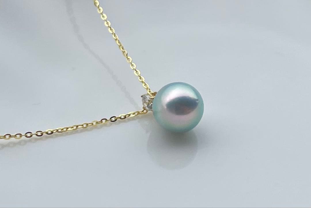 黒蝶真珠 K18ペンダントトップ モアサナイト 奇跡の一粒 南洋パールネックレス