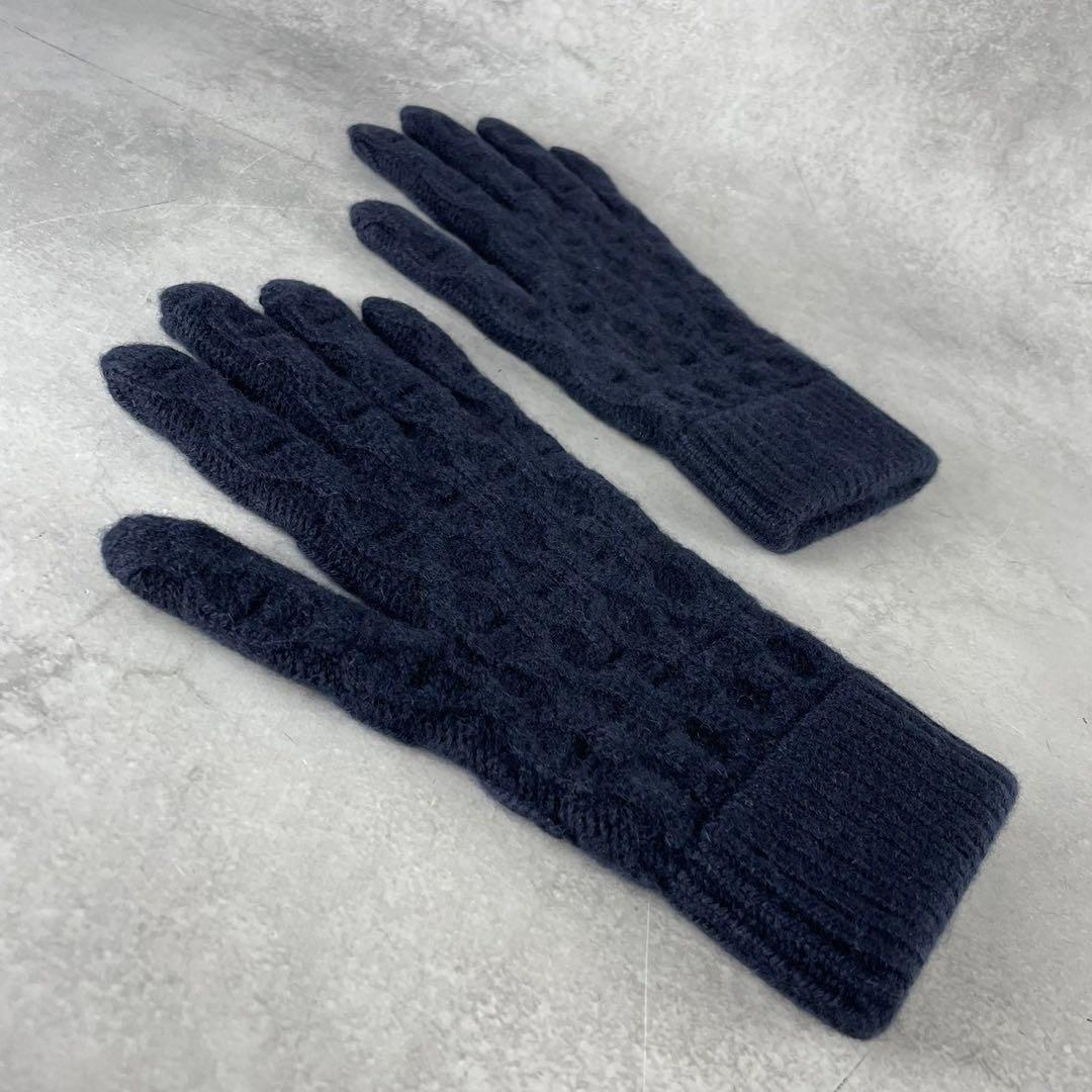 きみ様　箱・ショッパー付　HERMES エルメス　トリ・マイヨン　カシミア手袋