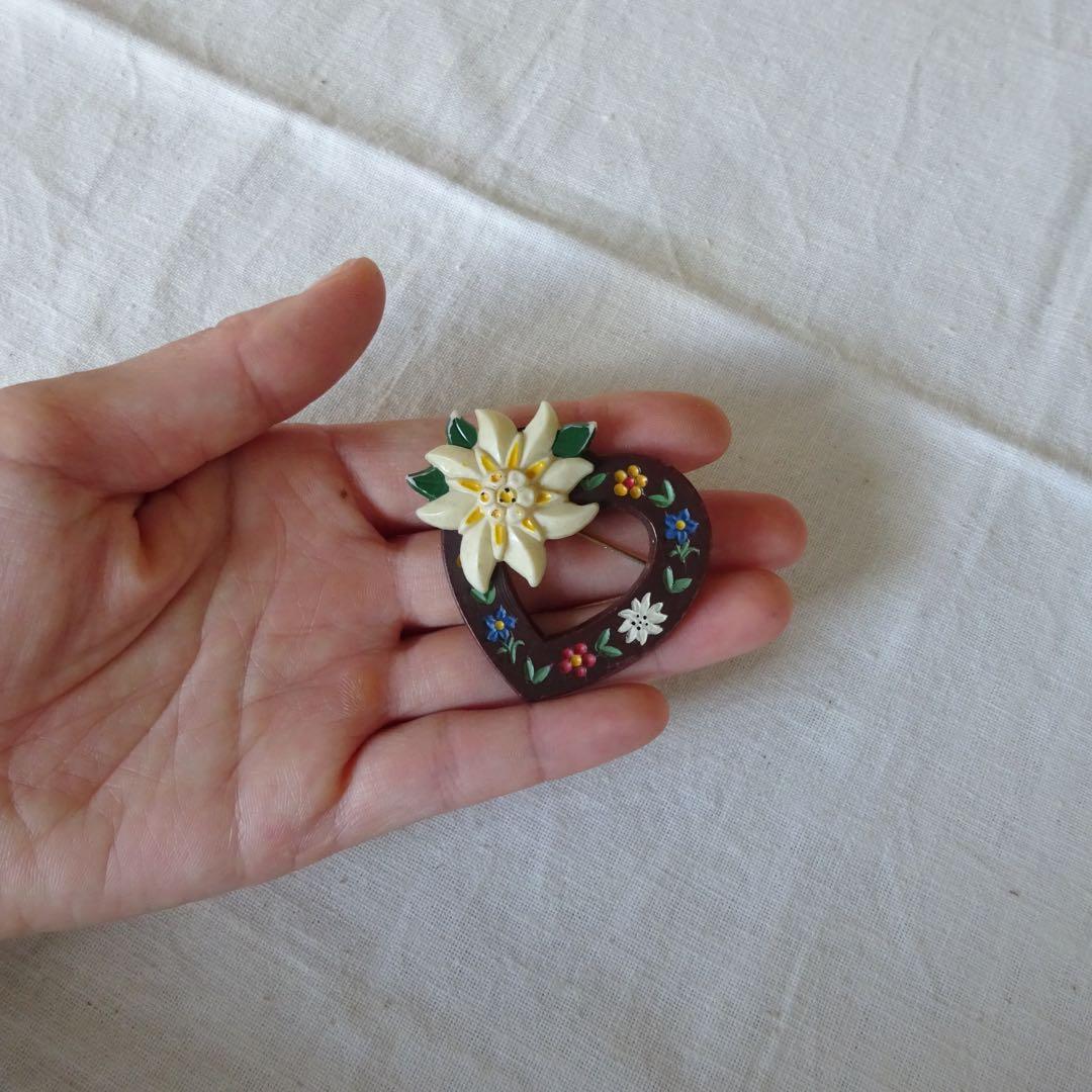 〜1950's ヴィンテージ ブローチ エーデルワイス ユーロ ブロカント