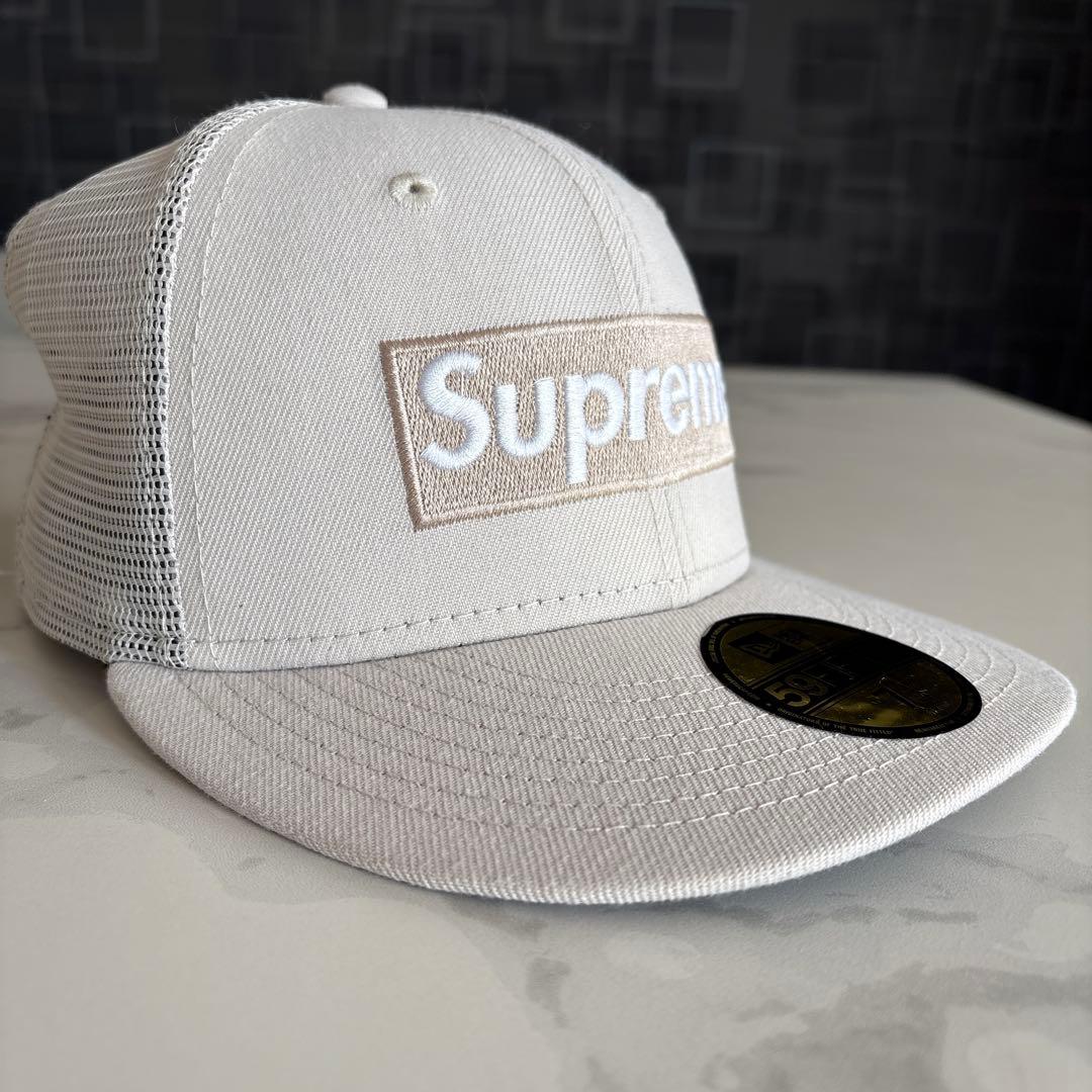 supreme×NEWERA メッシュキャップ 57.7cm 簡易鑑定済み