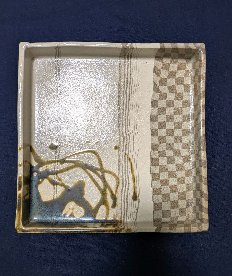 人間国宝【松井康成】角大皿