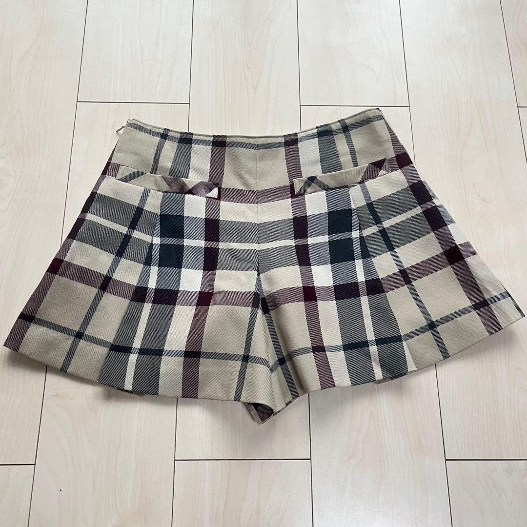 Y2K バーバリーブルーレーベル チェック キュロット パンツ ミニスカート