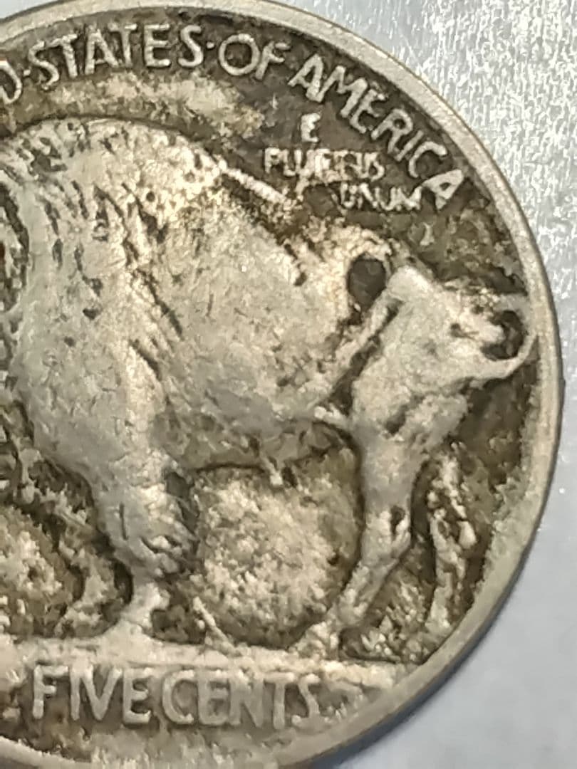 fv01 エラー硬貨 1913年-. インディアンヘッド 5セント 盛り土