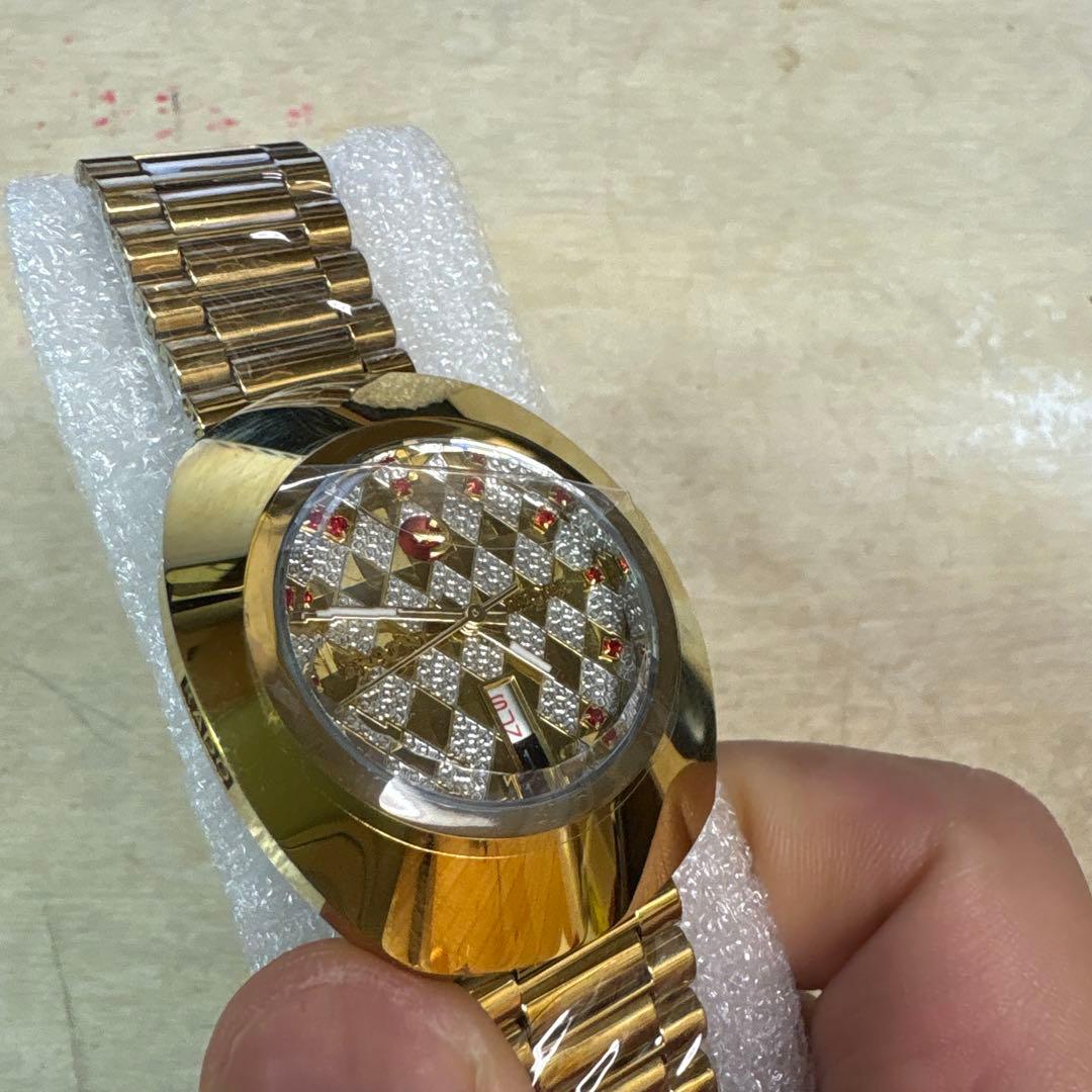 ラドー　ダイヤスター　ゴールド 自動巻き時計 ダイヤモンドパターン