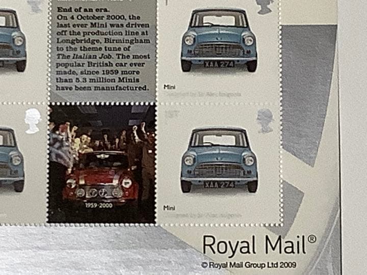 ローバーミニ切手シート　MINI切手1シート　イギリス切手2009年発行