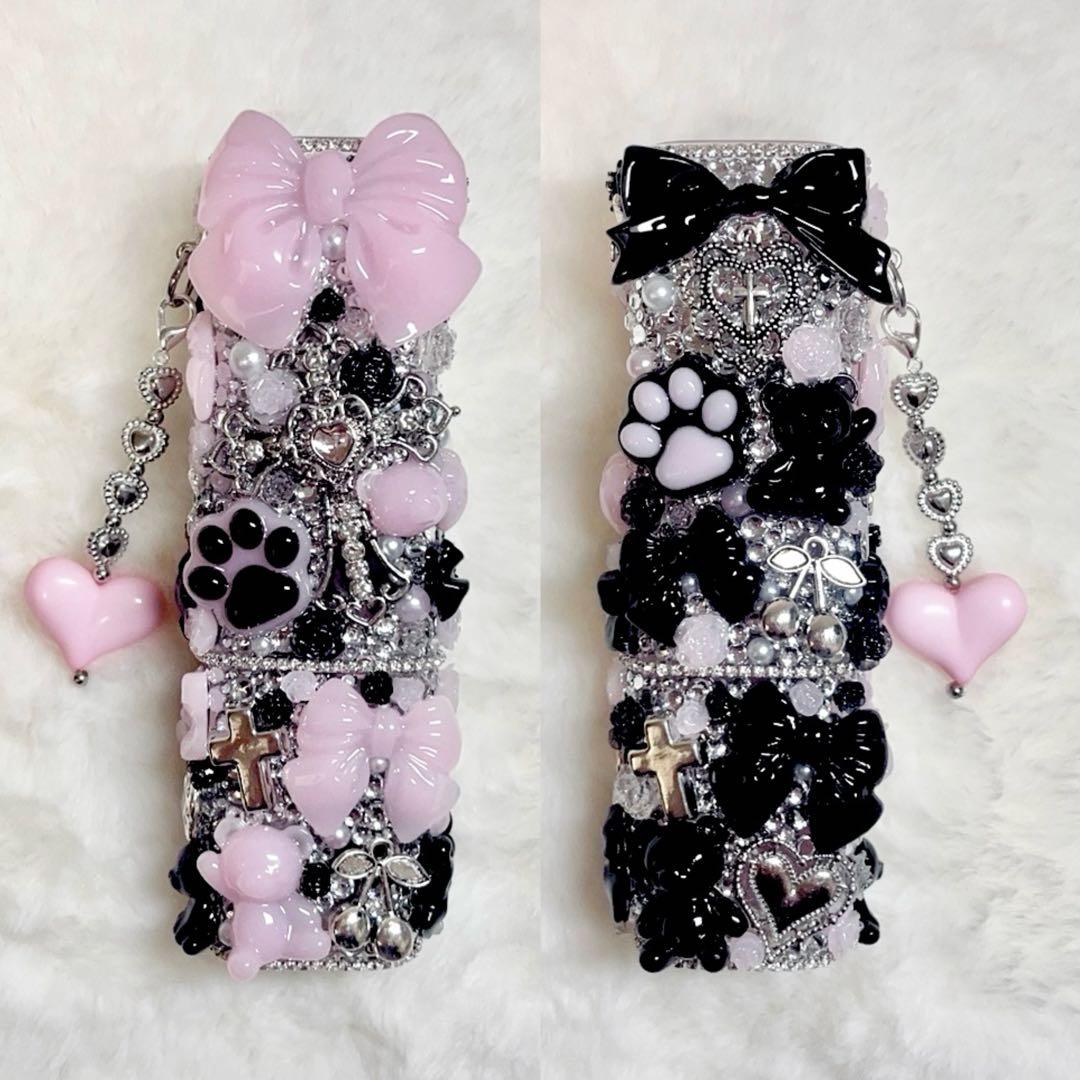 iQOS アイコス イルマワン ケース デコ　ピンク＆ブラック ×2個