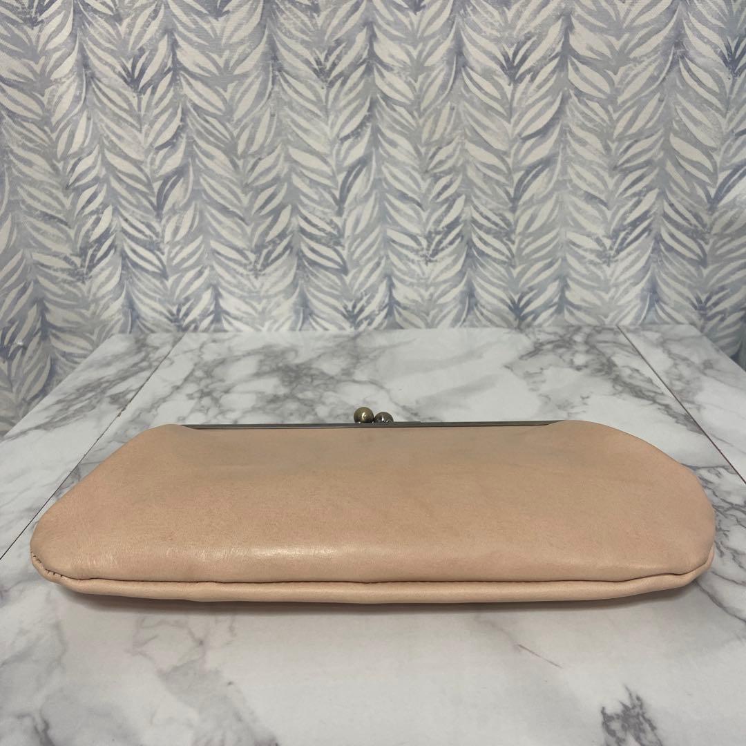 HIROちゃんハンドメイド　牛ヌメ革親子がま口長財布