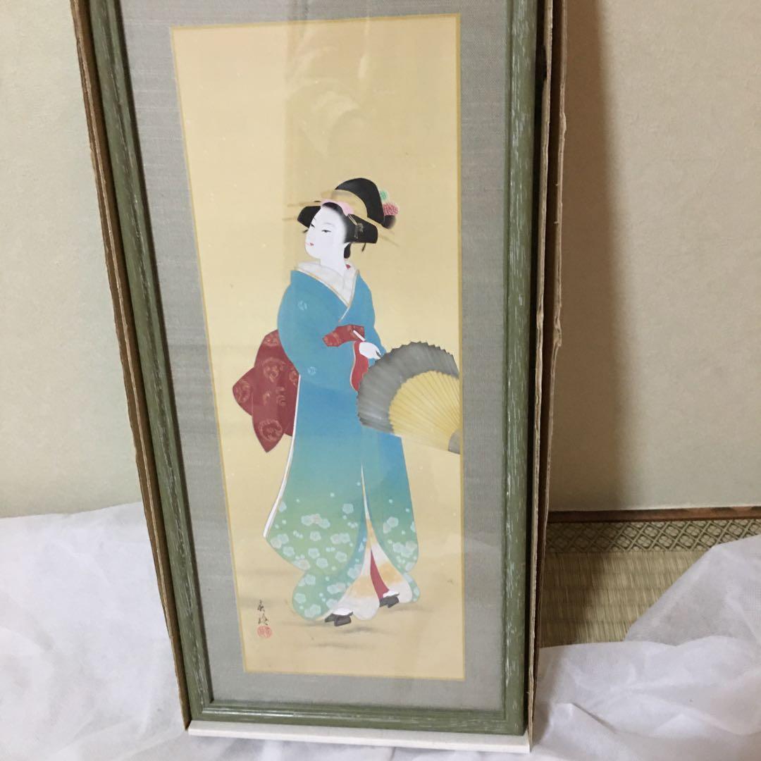 版画美人画小泉春玲作品　冬