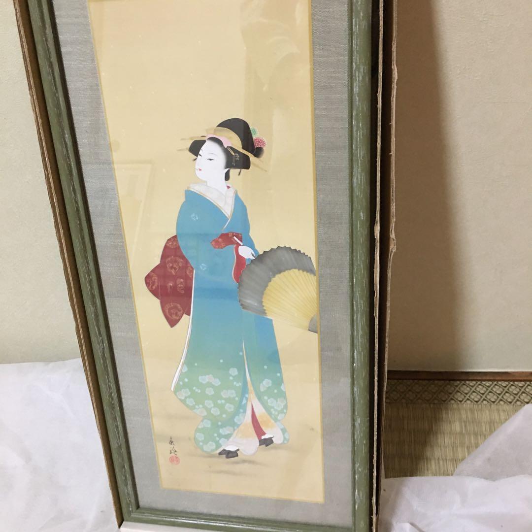 版画美人画小泉春玲作品　冬