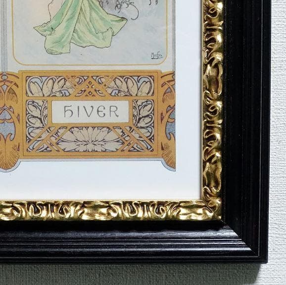 イタリア 額絵 アートフレーム ミュシャ 四季 FAL-6232MC