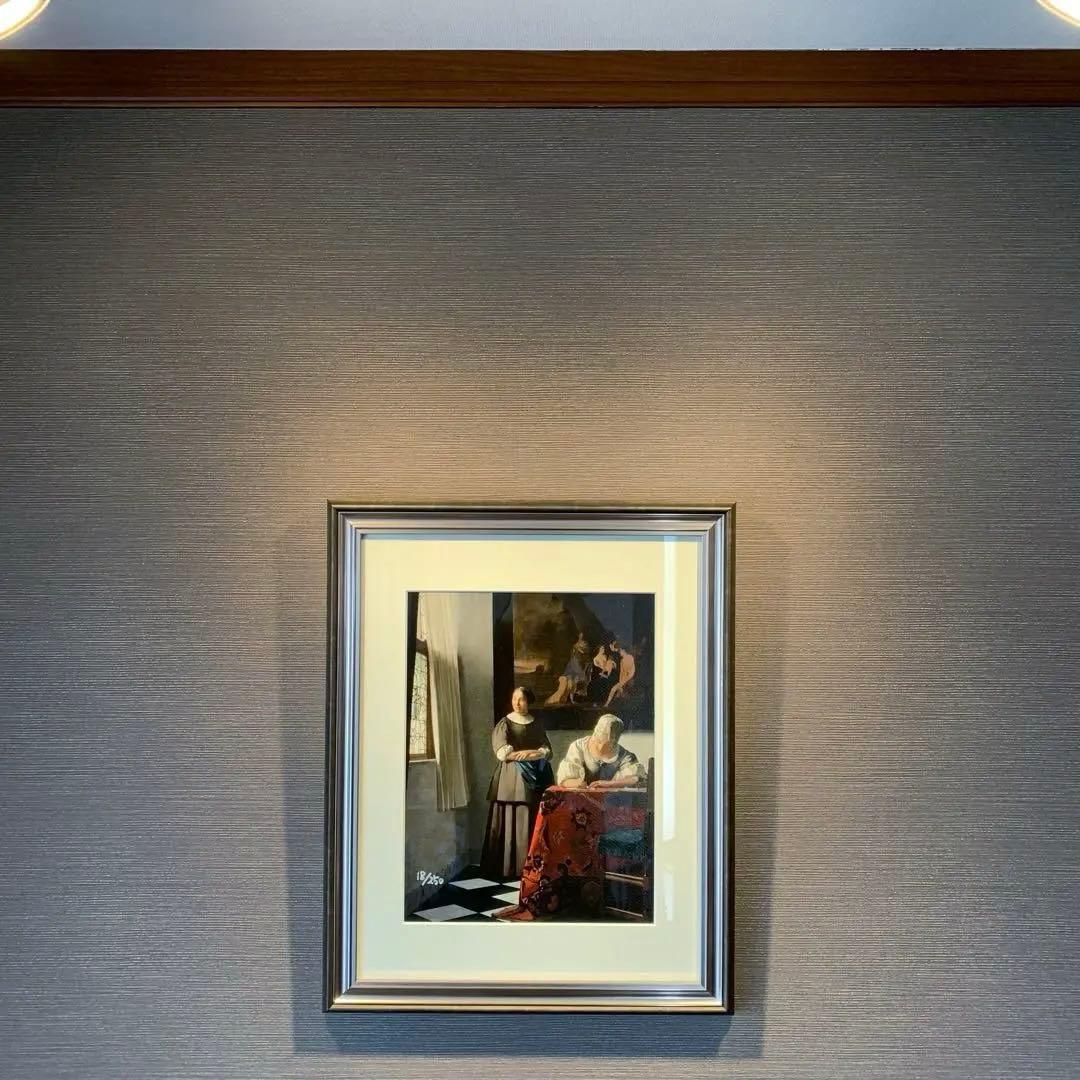 ヨハネス・フェルメール 「手紙を書く女と召使い」 18/250 シルクスクリーン