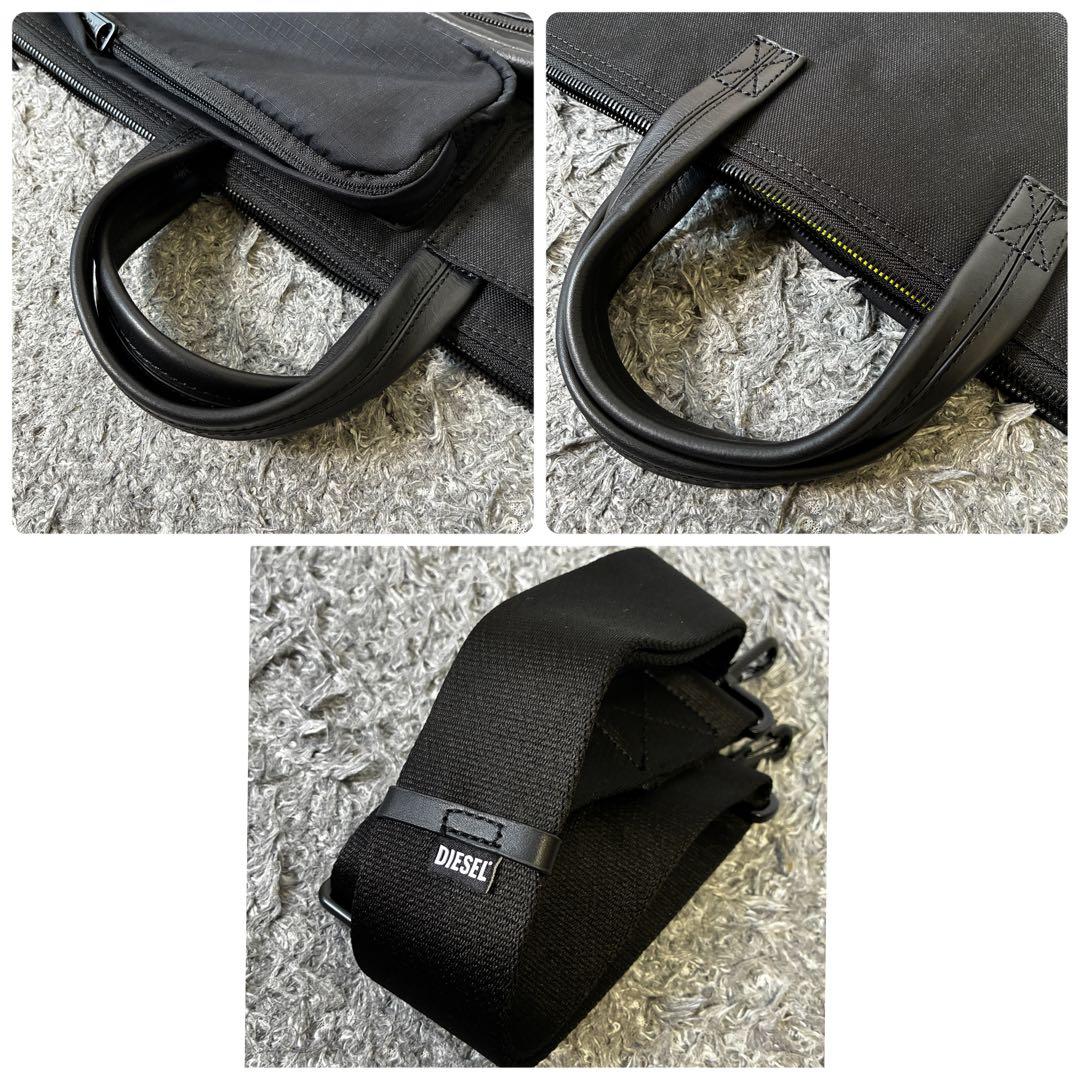 【極美品】DIESEL ディーゼル 2WAYブリーフケース 黒 PC可 レザー