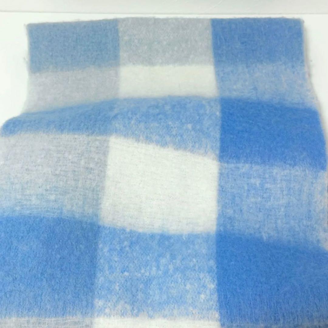 Acne Studios モヘアチェックスカーフ マフラー 水色 ライトブルー