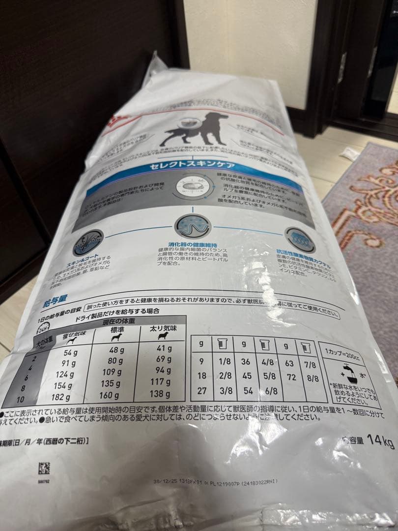 ①ロイヤルカナン 療法食 犬用 セレクトスキンケア(14kg)