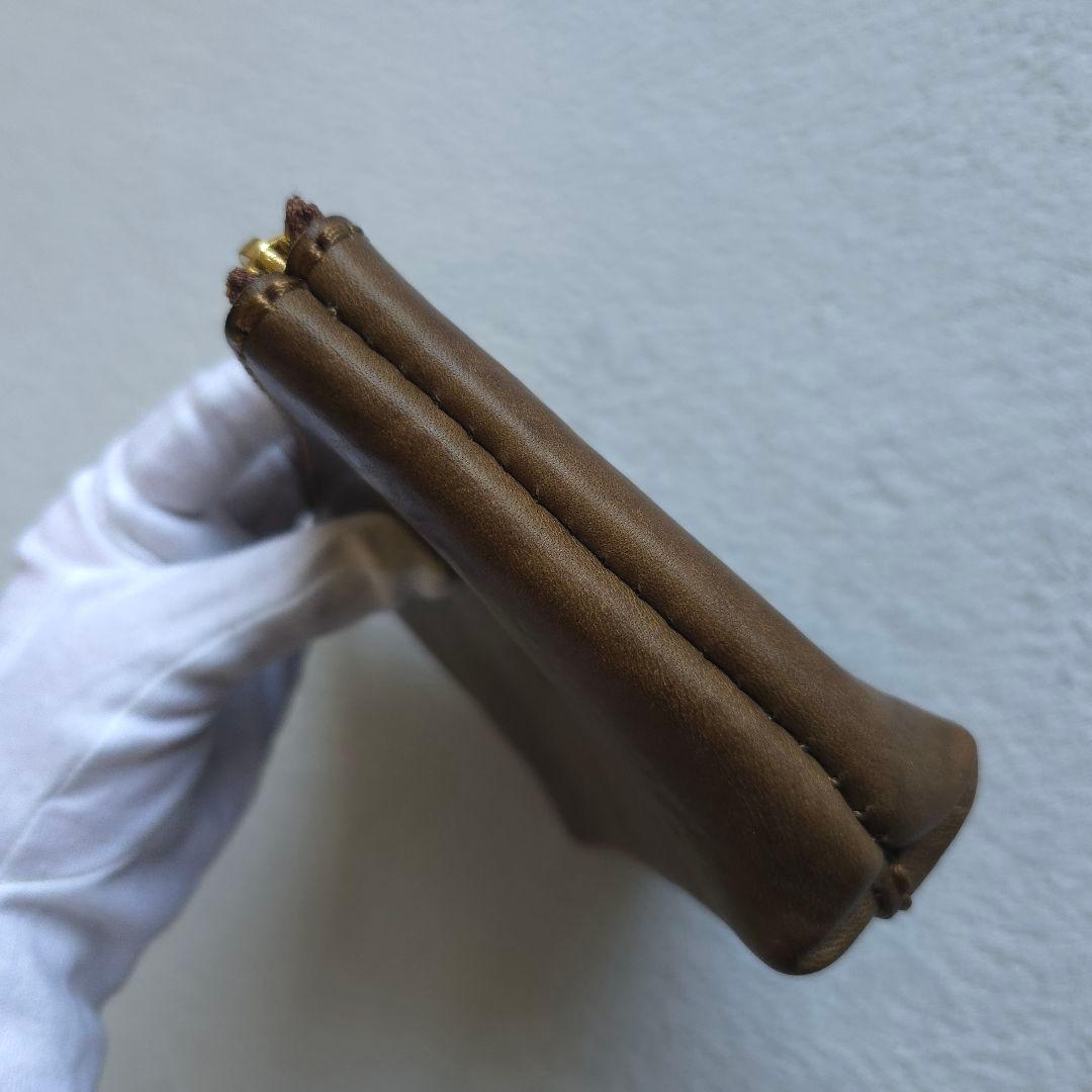 【新品・限定ローストグリーン】analogico 四角ポーチS 本革 アナロジコ