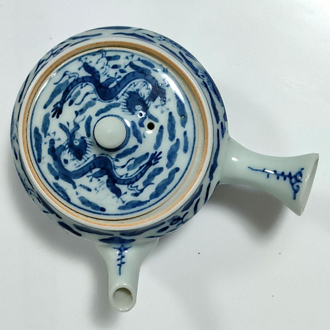●5388#0110　九谷焼アンティーク・レア茶道具茶器龍紋古染付セット0608